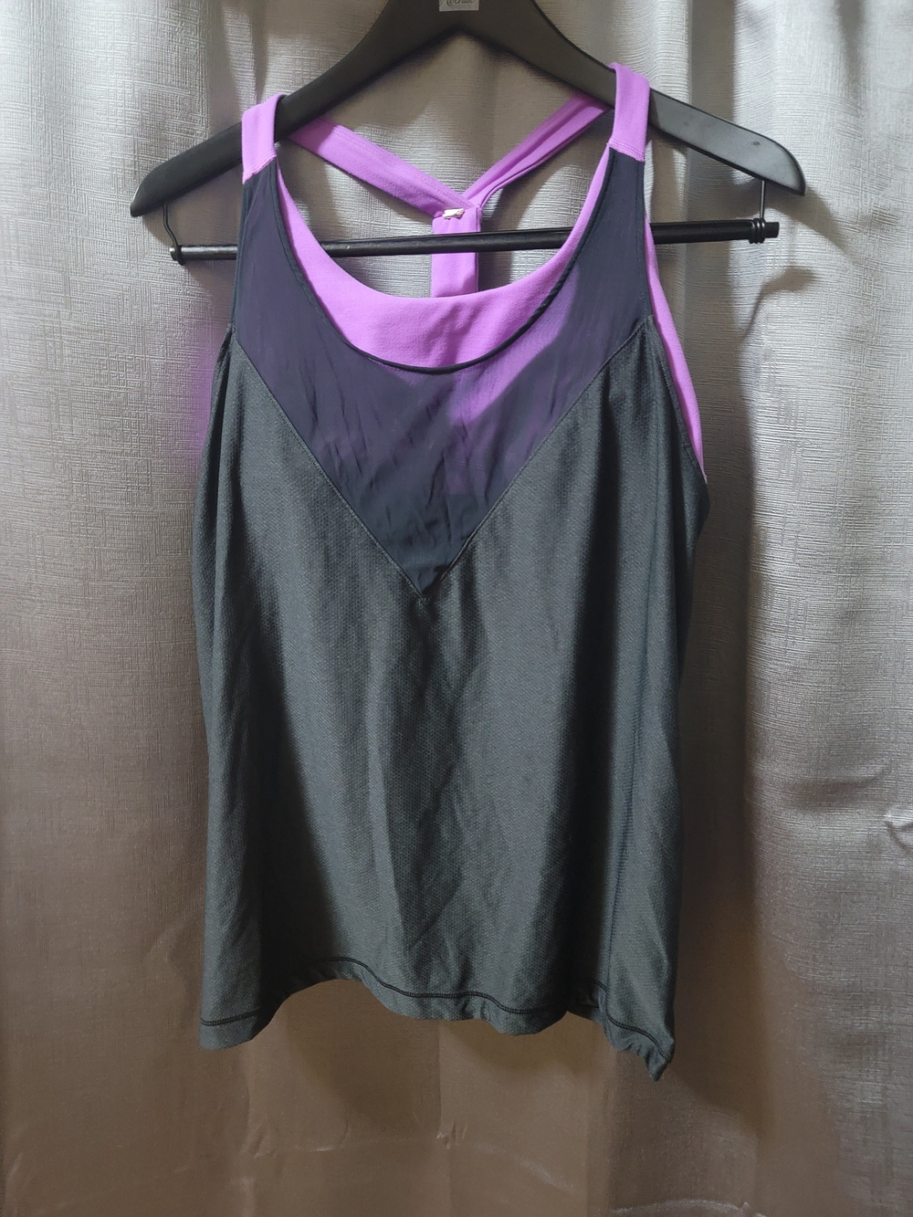 Under Armour Black with Purple bra/ racerback tank